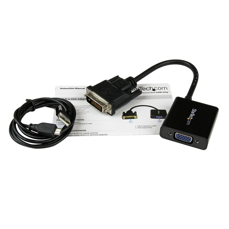 StarTech DVI2VGAE DVI-D to VGA Active Adapter Converter Cable - 1080p